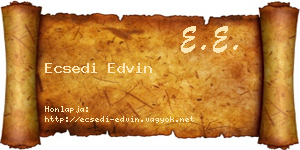 Ecsedi Edvin névjegykártya
